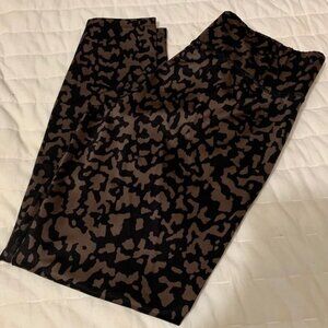 NWOT Cut The Frills Leggings XL Leopard Print Yoga Wide Waistband Ankle Length